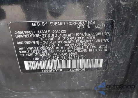 2018 Subaru Forester 2.5I from USA, damaged, VIN JF2SJABC0JH434863